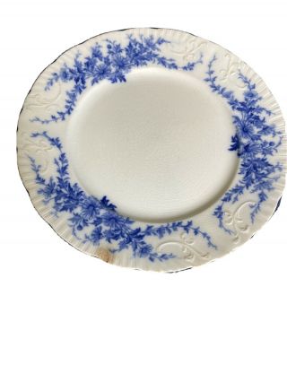 Vintage Flow Blue Daisy Dinner Plate