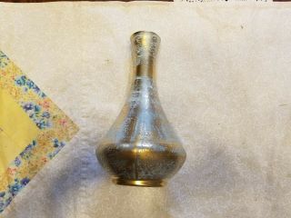 Vintage Stangl Aqua Gold Vase Hand Painted Crafted 5023 - Trenton Studio 3