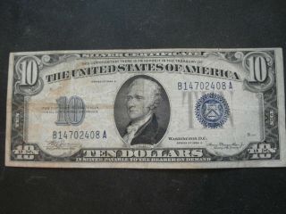 1934 A Series Federal Reserve 10 Dollar Bill