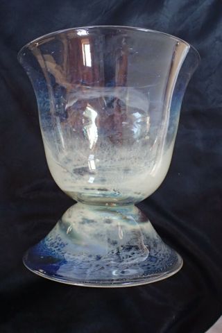 Vintage 1977 Signed Constantin Hand Blown Art Glass Vase Open Pontil