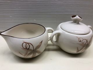 Vintage Winfield China Passion Flower Cream & Sugar Bowl,  Hand Crafted,