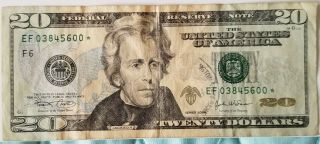 Series 2004 Twenty Dollar ($20) Us Federal Reserve Star Note - Ef03845600