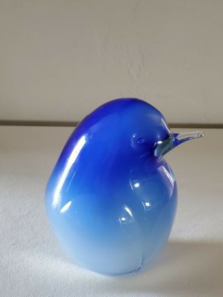Stunning Blue Glass Penguin Signed By The Artist Arnoldo Zanella Made In Italy