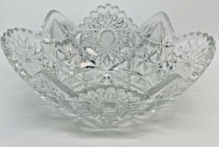Exquisite Libbey Melrose Abp Cut Glass Oval Bowl