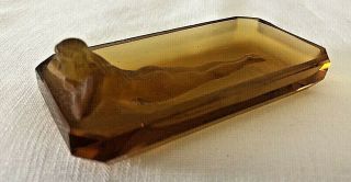 Small Vintage Art Deco Amber Glass Trinket Dish Nude