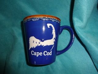 Cape Cod Mug Blue outside brown inside glazed stoneware - Map 2