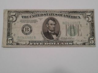 1934 B $5 Federal Reserve Note