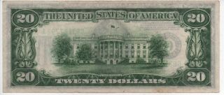 Series 1934 A Green Seal Federal Reserve $20 Twenty Dollars Note 2