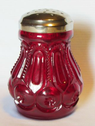 Vintage Fenton For L G.  Wright Moon & Star Ruby Red Glass Sugar / Cheese Shaker