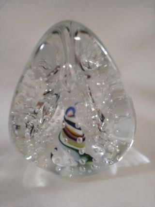 Boyer Glass Ribbon - Swirl Hand - Blown Art - Glass Paper - Weight Signed