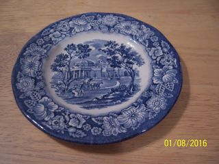 Vintage Staffordshire Ironstone Liberty Blue Monticello 6 " Bread Butter Plate
