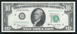 1963 - A $10 Frn Federal Reserve Note Cleveland,  Oh Gem Uncirculated (h)