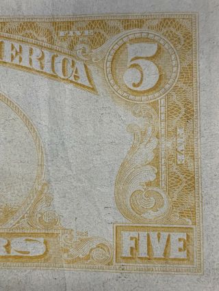 1981 $5 Five Us Dollar Note Bill Misaligned Error Cut Usa Off Center