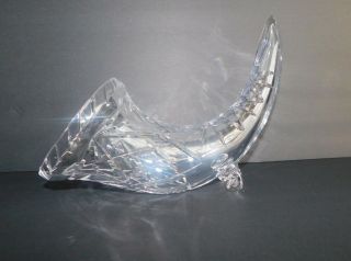 Cut Crystal Cornucopia Horn Of Plenty Thanksgiving Large Foot Centerpiece Vase 3
