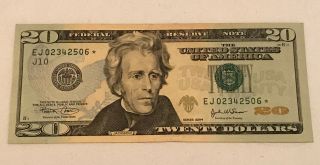 Series 1999 Twenty Dollar ($20) Federal Reserve Star Note - Ej02342506