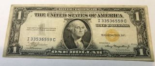 Fr.  2306 $1 Series Of 1935a Silver Certificate North Africa - Yellow Seal