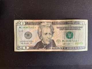 2013 $20 Star Note Dc Rare 640k Run 20 Dollar Bill Ml04967162
