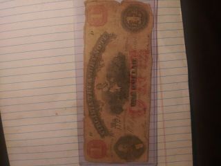 1862 Virginia Treasury Note 1 Dollar