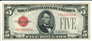 1928c $5 Legal Tender Red Seal Note