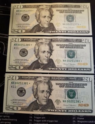 Uncirculated 2017 Twenty Dollar ($20) Star Note Low Serial Number {only 1 Left
