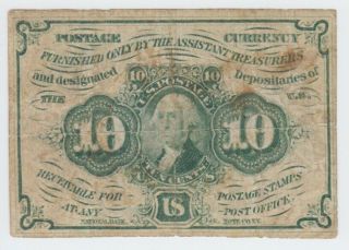 Fractional Currency Fr1242 First Issue Ten Cents (10c)