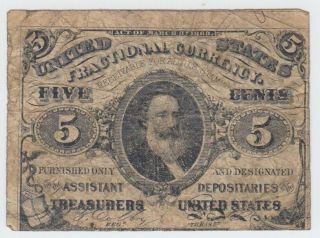 Fractional Currency Fr1238 Third Issue Five Cents (5c)