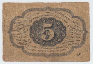 Fractional Currency FR1230 First Issue Five Cents (5c) 2