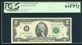 Fr.  1938 - E 2003 - A $2 Fw Frn Federal Reserve Note Richmond,  Va Pcgs Unc - 64ppq