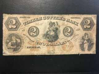 Usa 2 Dollars Obsolete 1857 - - Timber Cutters Bank - - - Savannah,  Ga.
