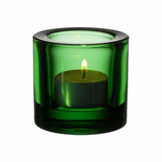 Iittala Glass " Kivi " Candle Holder Or Votive Finland Marimekko Green