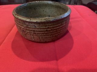 Drip Speck Glazed Signed " Mannon " Hand Crafted Art Pottery Bowl Pot Vintage