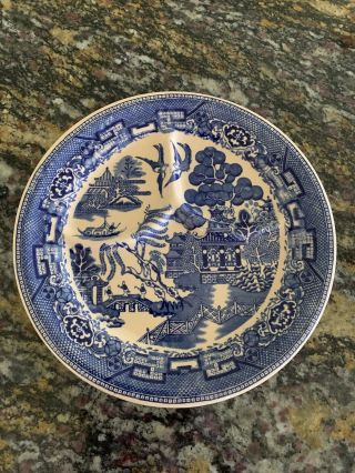 Rare Vintage Willow Ware By Royal China Blue Willow Dinner Plate