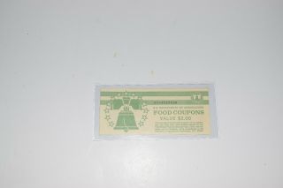 1970`s Food Stamp Booklet & $1 (one Dollar) Food Coupon Series B Usda Full Tab