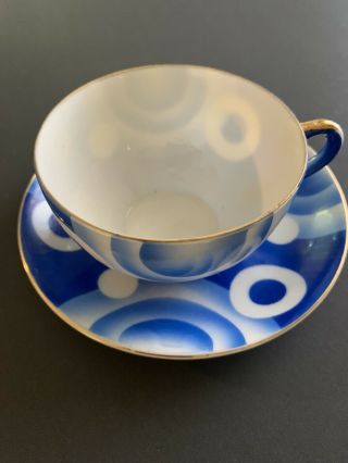 Vintage Mepoco Ware - Made In Japan Cup & Saucer Art Deco Pattern