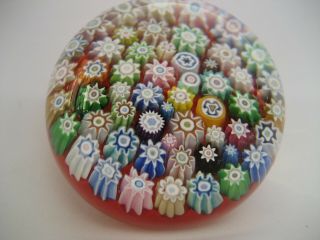 Perthshire Glass Pp243a Millefiori Paperweight C/w P Cane And Label