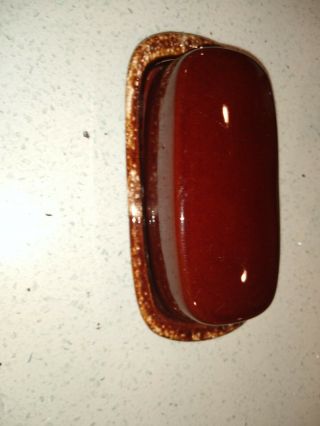 Mccoy Covered Butter Dish Plate Brown Drip Glaze 7013 No Lid