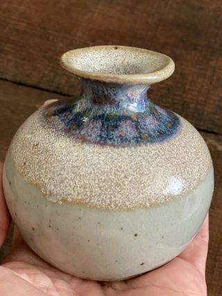Studio Art Stoneware Pottery Weed Pot Vase - Artist Signed