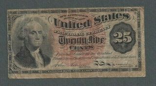 1863 United States 25c Twenty Five Cents Fractional Currency Note - S175
