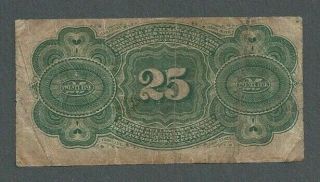 1863 United States 25c Twenty Five Cents Fractional Currency Note - S175 2