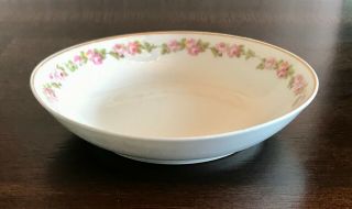 Antique French Porcelain Fruit Bowl,  M.  Redon/pl Limoges,  Pink Roses,  Rdn10