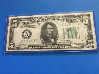 1934 A $5 Five Dollars Federal Reserve Note