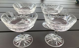 Set Of 4 Waterford Crystal Lismore Sherbet / Champagne Glass 4 - 1/8 " Co