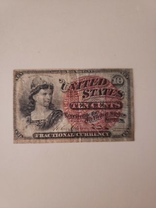 1863 United States 10c Ten Cents Fractional Currency Note