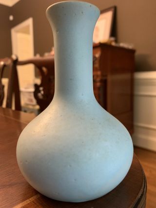 Pigeon Forge Pottery Bulbous Vase Solid Blue 5”