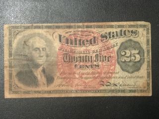 1863 Usa Fractional Paper Money - 25 Cents Banknote