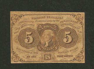 Fr.  1230 - First Issue - Five Cents (5c) - Fractional - 1862 - 63