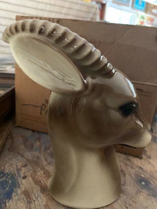 Vintage Royal Copley Antelope Gazelle Deer Head Vase Planter,  8 Inches Tall