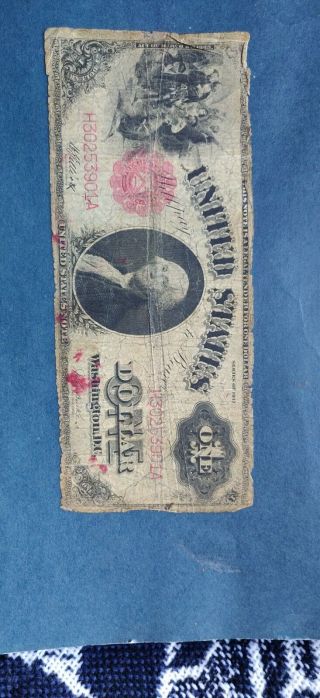 1917 $1 Legal Tender Large Note H30253901a Sawhorse