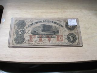 1860 - $5 Of The State Bank Of South Carolina
