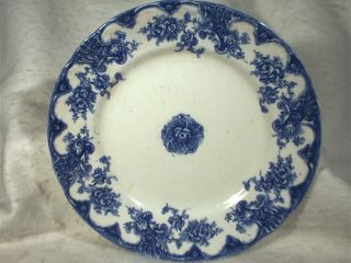Upper Hanley Pottery Flow Blue Victoria Dinner Plate – 8 7/8”